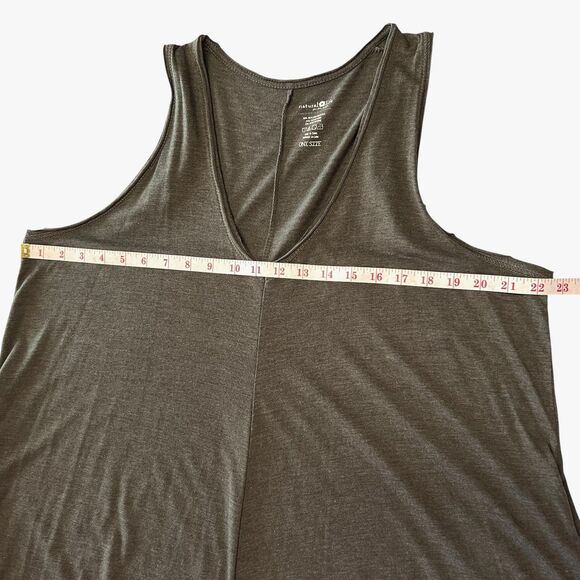 Natural Life Jumpsuit One Size Oversized Green Jersey Wide Leg V-neck Pockets - Picture 10 of 14